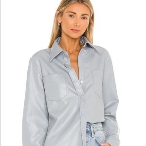 NWT Agolde vegan leather shirt